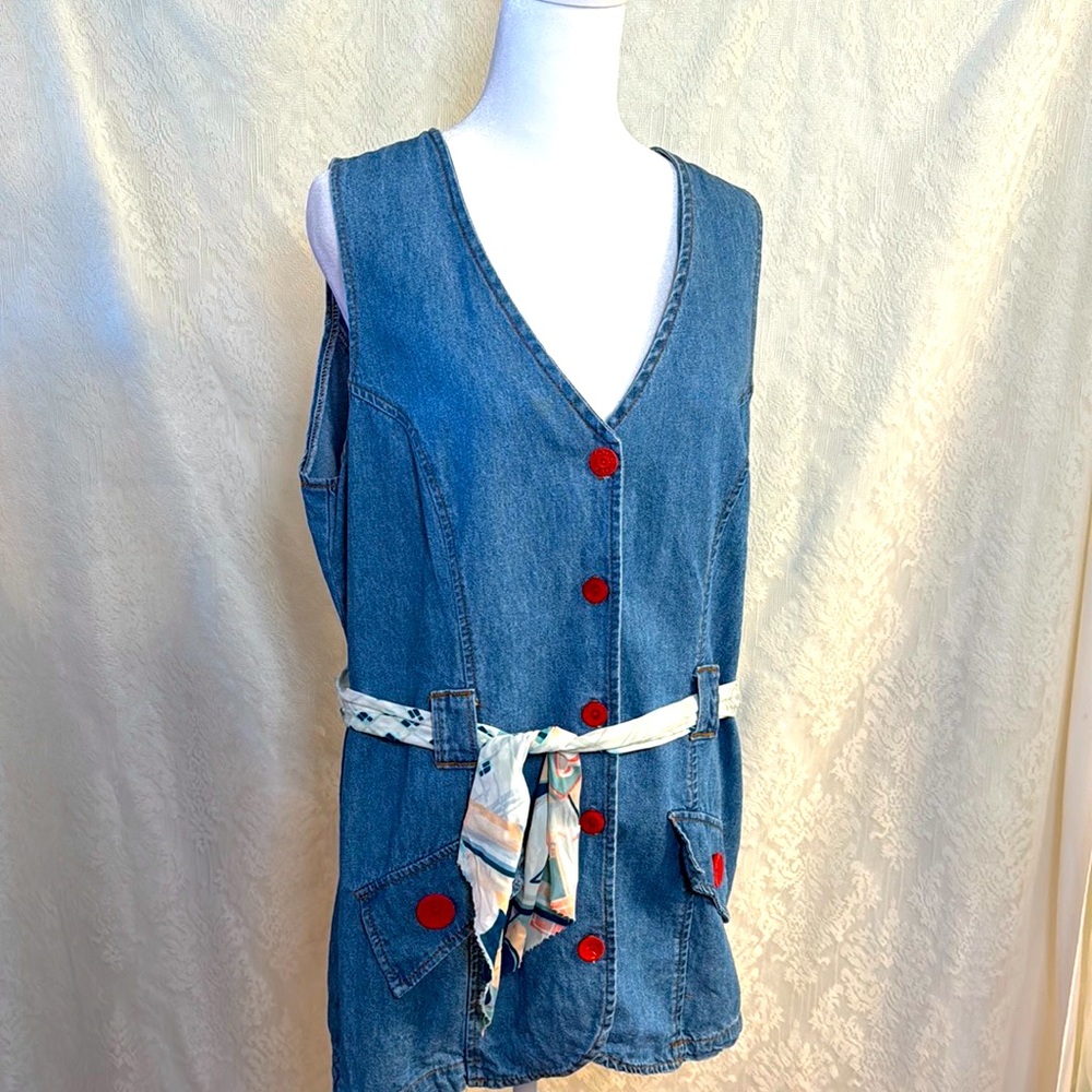 Vintage 90s Pottery Denim Top Size Large